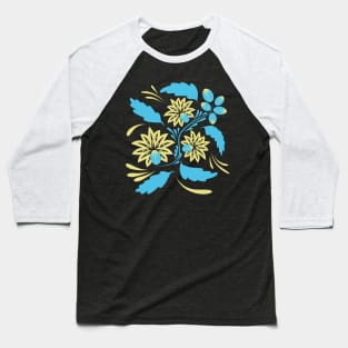 Folk flowers floral art print Flowers abstract art Baseball T-Shirt